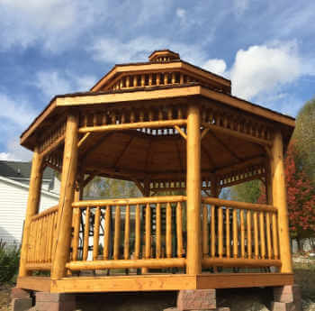 Log Oval Gazebo #12